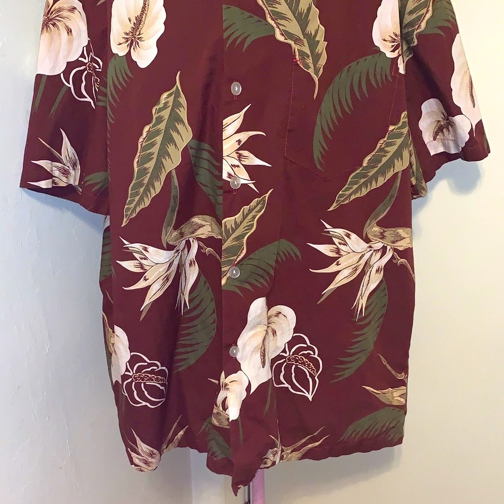 🎁Like New Vintage Made in Hawaii Men's Red Burgundy Button Down Shirt- XL - Picture 5 of 8